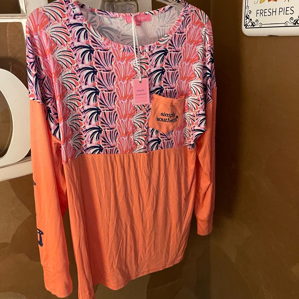 Life is a beach - Scallop Jersey Long Sleeve Tee - Simply Southern